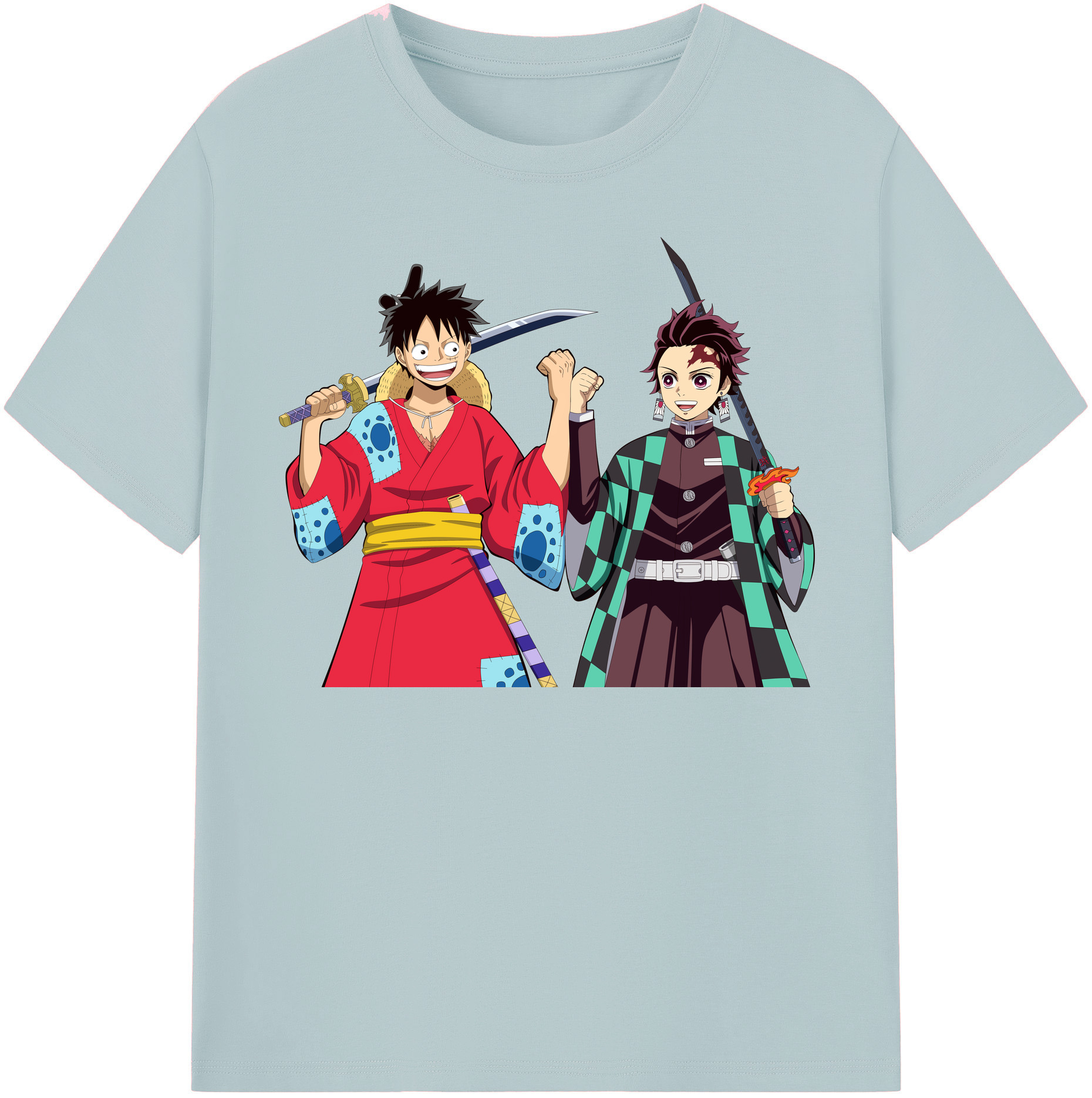 （画像用） 鬼滅の刃 竈門 炭治郎／かまど たんじろう Kamado Tanjirou 綿100％半袖Tシャツ（フロントプリント）